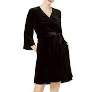 NWT Eileen Fisher Black Velvet V- Neck Wrap Dress